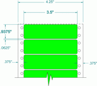 3-1/2" x 15/16"-FLUORESCENT ADDRESS(GREEN)