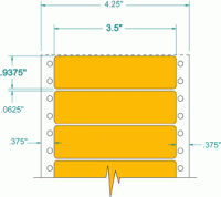 3-1/2" x 15/16"-FLUORESCENT ADDRESS(ORANGE)