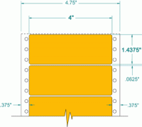 4" x 1-7/16"-FLUORESCENT ADDRESS(ORANGE)