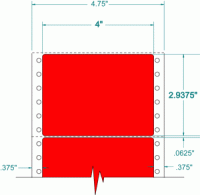 4" x 2-15/16"-FLUORESCENT ADDRESS(RED)