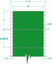 5" x 2-15/16"-FLUORESCENT ADDRESS(GREEN)