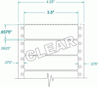 3-1/2" x 15/16"-FROSTY CLEAR POLYESTER