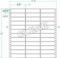 3-1/2" x 15/16"-FROSTY CLEAR POLYESTER