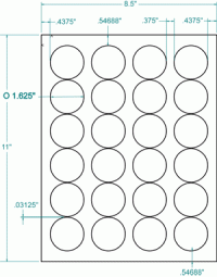1-5/8" Dia.-WHITE CIRCLE