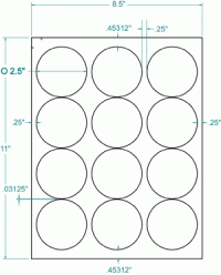 2-1/2" Dia.-WHITE CIRCLE