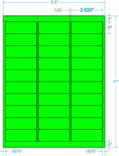 2-5/8" x 1"-FLUORESCENT ADDRESS(GREEN)