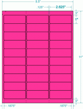 2-5/8" x 1"-FLUORESCENT ADDRESS(PINK)