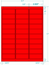 2-5/8" x 1"-FLUORESCENT ADDRESS(RED)