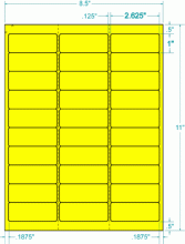 2-5/8" x 1"-FLUORESCENT ADDRESS(YELLOW)