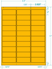 2-5/8" x 1"-FLUORESCENT ADDRESS(ORANGE)