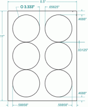 3-1/3" Dia.-WHITE CIRCLE