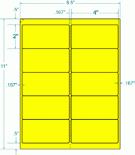 4" x 2"-FLUORESCENT MAILING(YELLOW)