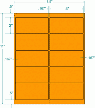 4" x 2"-FLUORESCENT MAILING(ORANGE)