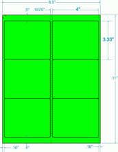 4" x 3-1/3"-FLUORESCENT MAILING(GREEN)
