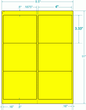4" x 3-1/3"-FLUORESCENT MAILING(YELLOW)