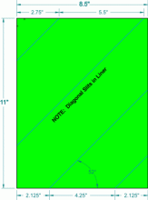 8-1/2" x 11"-FLOUR.  SHEET-4 SLITS (GREEN)