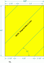 8-1/2" x 11"-FLOUR. SHEET-4 SLITS(YELLOW)