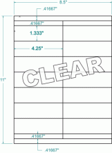 4-1/4" x 1-1/3"-FROSTY CLEAR SHIPPING/ ADDRESS
