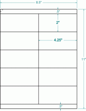 4-1/4" x 2"-FROSTY CLEAR SHIPPING/ ADDRESS