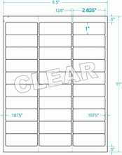 2-5/8" x 1"- GLOSSY CLEAR ADDRESS