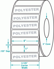 4" x 1" P-WHITE POLYESTER