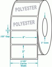 4" x 2" P-WHITE POLYESTER