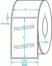 4" x 6" P-WHITE POLYESTER